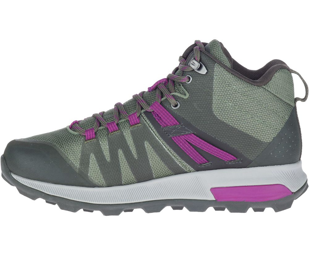 Merrell Boots Olive - Zion FST Mid Waterproof - Womens 49RDFQVAH